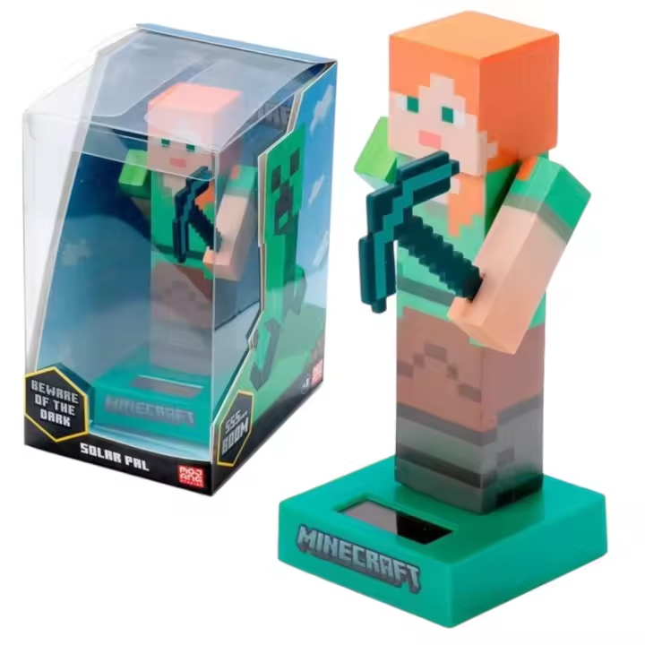 Muñeco Solar Alex Minecraft con Movimiento | Figura Decorativa Solar para Coche y Escritorio PUCKATOR - 1