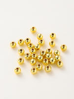20-100pcs Bolas De Espaciador Redondas De Cobre Pintadas Con Oro Y Platino 14K 18K Para Joyería DIY Collar Perlas Suministros - details 2