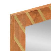 vidaXL Espejo de baño madera maciza mango marrón y cristal 50x70x3 cm - details 4