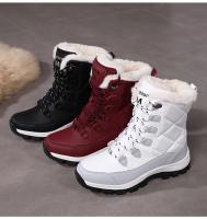 Botas De Tobillo Para Mujer Invierno Calor No Derrapante Negras Botas De Nieve Con Cordones Chaussures Femme Botines Mujer Planas - details 18