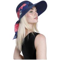 Kebedo Moda Sombrero de paja para Mujer con Banda Floral, Pamela con ala Ancha, Gorro para el Sol, Sombrero Visera Transpirable, Talla única Ajustable para Playa, Verano, Piscina, Vacaciones, Viaje - details 1