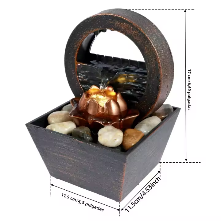 Fuente De Escritorio Creativa Decoración Para El Hogar Relajante Y Meditativa Con Cascada Ornamento De Buena Suerte Y Luz Suave Regalos Moderno Estilo Material Plástico - 1