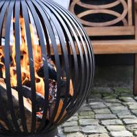 Esschert Design Brasero esfera enrejada acero al carbono negro FF400 - details 5