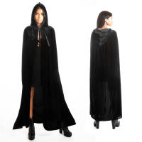 Largo Capa con Capucha Terciopelo Disfraz de Vampiro Halloween Capa Medieval Disfraz para Fiesta de Carnaval y Halloween - Capa Disfraz Adulto para Unisex Mujer y Hombre, Color Blanco,Verde,Negro,Rojo,Rojo oscuro,Morada,tamaño 135cm/150cm/170cm - details 8