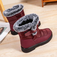 Botas De Invierno Para Mujer Talla Grande 44 Impermeables Con Peluche Grueso Botines De Nieve Con Correa De Ganchillo Y Plataforma Antideslizante - details 5