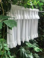 Cortinas Cortas De Tulle Blanco Color Sólido Con Cabeza Doble Para Ventanas Cocinas Armarios Decorativas No Taponadoras - details 1