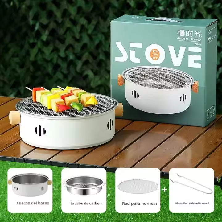 Parrilla De Barbacoa Multifuncional Para El Hogar Y Camping Resistente Al Desgaste Y Antideslizante Parrilla Al Aire Libre Portátil Para Carbón - 1
