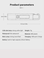 Linterna LED Recargable USB Super Brillante Con Gancho Para Camping Luz De Defensa Zoomable Impermeable 1-10 Piezas - details 13