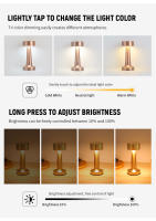 Lámpara De Mesa Recargable USB Táctil LED Para Decoración De Habitaciones Luz Nocturna De Ambiente Para Restaurante Barra Luz De Escritorio - details 2