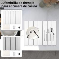 Alfombrilla De Secado De Cocina Plegable Absorbente Antideslizante Para Tazas De Café Accesorios De Cocina Ecológicos De Piedra - details 0