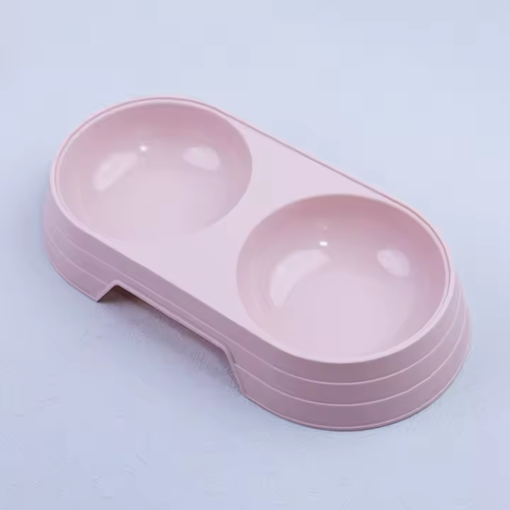 Tazón Doble Para Mascotas De Color Macarón Universal Para Perros Y Gatos Fáciles De Limpiar Y Estéticamente Atractivas - 1