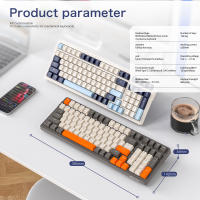 Teclado Mecánico Inalámbrico K8 Para Gaming Con Retroiluminación Hot Swappable Bluetooth 2.4G Y Cable Lineal Rojo Para PS4 PC Win Mac - details 14
