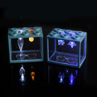 Acuario Mini Para Peces Y Reptiles Con Luz LED Caja Pila De Acuarios Cilíndricos Decoración De Paisaje De Algas Para El Hogar Y La Oficina - details 1