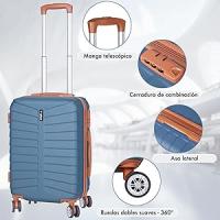 T-LoVendo - Maleta de Cabina 55x34x23 | Viaje Equipaje de Mano avión | 4 Ruedas giratorias | Material ABS Ligero Semirígida | Candado o Cerradura combinación | Asa telescópica | Ideal escapadas fin de semana - details 2