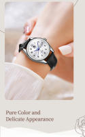 Reloj De Cuarzo Para Mujer OLEVS De Lujo Moda Con Correa De Cuero Resistente Al Agua Elegante Y Casual Para Diversos Usos - details 6