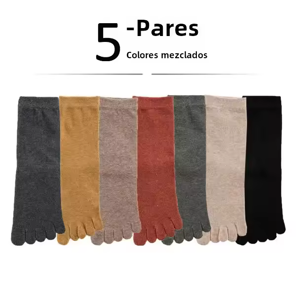 Calcetines Cortos De 5 Dedos De Algodón Para Mujer Y Niñas Absorbentes De Sudor Transpirables Suaves Elásticos Harajuku Para Todas Las Estaciones - 1