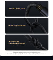 Cable De Carga Rápida 3 En 1 Baseus USB Tipo C 3.5A Para iPhone 15 14 Xiaomi Huawei Línea De Datos Mecánica Enredada - details 8