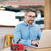 Radio De Emergencia Recargable 2000 mAh Con Luces LED Y Carga USB Solar Radio FM/AM Portátil Para Exteriores Y Viajes - details 8