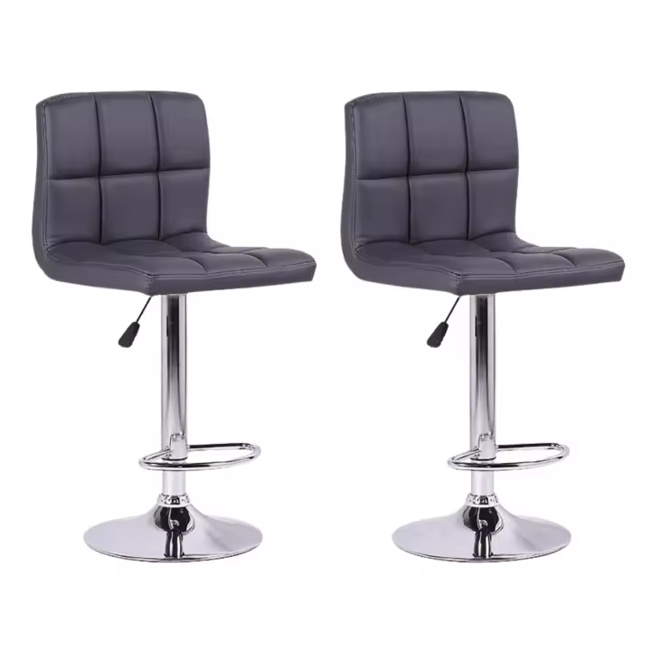 LUTODY - Pack 2 Sillas de Comedor Bar Giratoria 360°, Altura Regulable, Asiento de Cuero Sintético - Silla estilo Moderno para Hogar y Comercio - 1