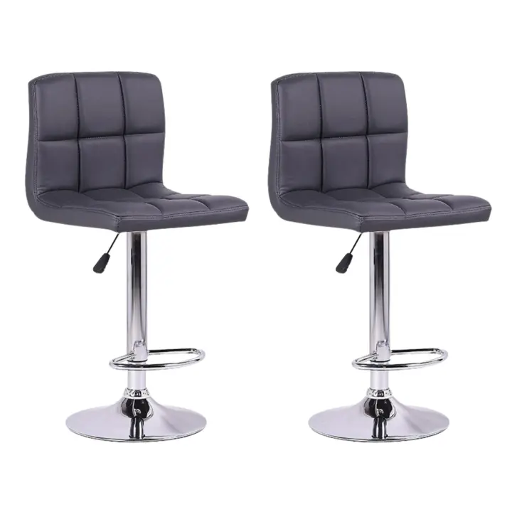 LUTODY - Pack 2 Sillas de Comedor Bar Giratoria 360°, Altura Regulable, Asiento de Cuero Sintético - Silla estilo Moderno para Hogar y Comercio - 1