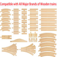 Accesorios De Pista De Tren De Madera Compatible Con Todas Las Marcas De Trenes Pista De Ferrocarril De Madera Para Juegos Educativos Para Niños Aged 4-6 - details 3