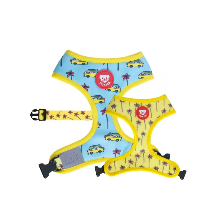 Dukier - Arnes Reversible para Perro en Neopreno Ajustable en Pecho Diseño Tortugas , dos Diseños en 1, CALIFORNIA - 1