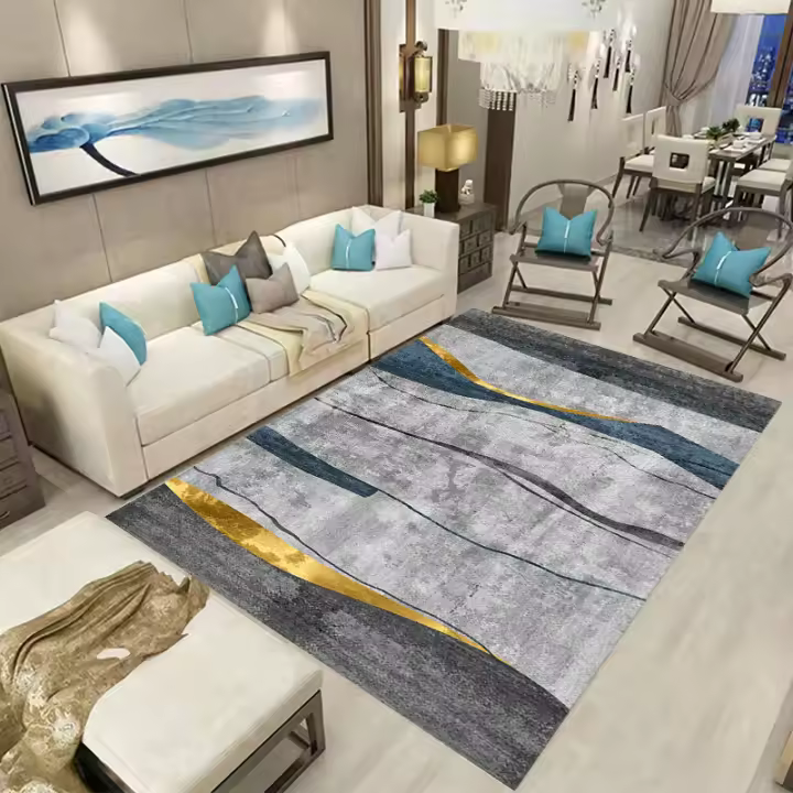 Carpetas Nórdicas De Sintética Modernas Para Sala De Estar Y Dormitorio Alfombra De Piso Con Estilo Europeo Suave Y Lujosa Para Sofá Mesa De Café Cama - 1