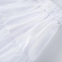 Falda Túrqueta Rizada Para Niñas Color Blanco Sólido Acolchado Fluffy Cintura Puff Sin Aros Mini Crinolina Subfalda De Prom - details 4