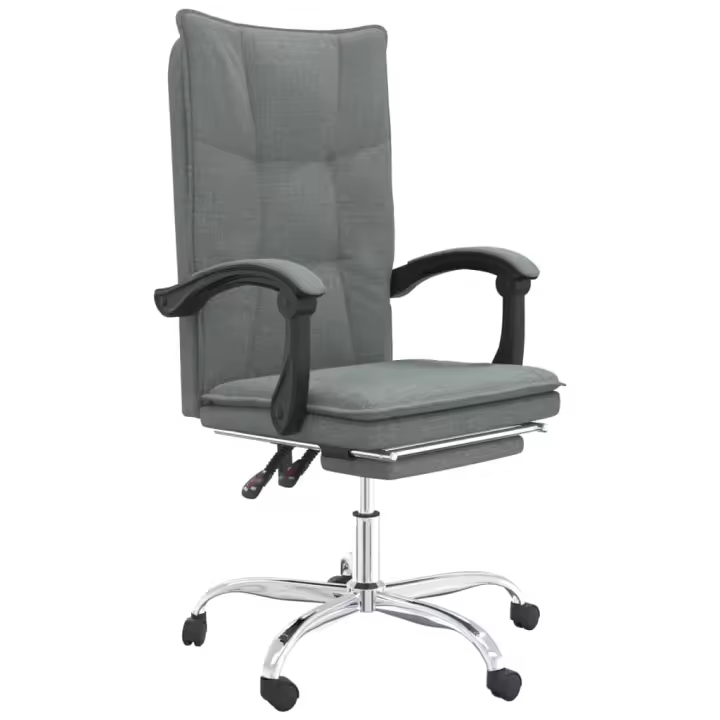 Silla de Oficina reclinable de Tela gris Oscuro - 1