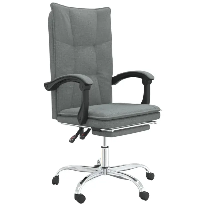 Silla de Oficina reclinable de Tela gris Oscuro - 1