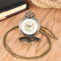Reloj De Bolsillo De Cuarzo Con Diseño De Espina De Pez Vacío En Bronce Interesante Pulsera Collar Para Regalos De Halloween Para Hombres Y Niños - details 2