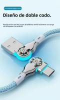 Cable De Carga Rápida Con Rotación De 180 Grados USB a a Tipo C Braided De Aleación De Zinc Con Luz Cable De Datos Micro USB Para Juegos - details 6