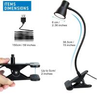 Lámpara De Lectura LED Para Mesa Con Clip Luz Flexible Para Libros Ajustable Brillo Iluminación Nocturna Para Estudio - details 1