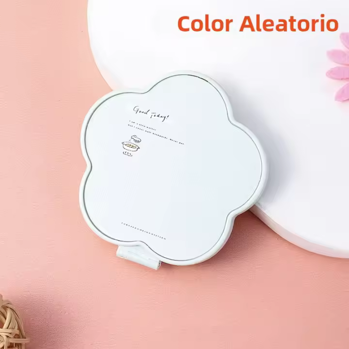 Espejo De Maquillaje Plegable Mini Flores Espejo De Vestíbulo Portátil Espejo De Mano Doble Lado Compacto Espejo De Bolsillo Cosmético - 1