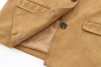 Chaqueta De Cuero Seda Vintage Para Mujer ZBZA Marrón Cuello Redondo Manga Larga Con Bolsillos Cierre Simple Estilo Casual Otoño Invierno - details 23