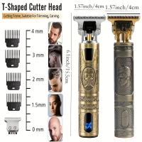 Afeitadora Digital LCD Recargable Para Cabello Con Pantalla LCD Trimmer Eléctrico Para Corte Preciso Tamaño T9 Con 3-4 Accesorios De Corte - details 1