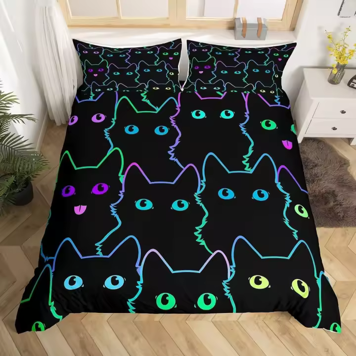 Loussiesd Wildflower Moth Butterfly Bedding Set for Kids Boys Moon Phase Botanical Black Comforter Set Vintage Plant Nature Blossom Leaf Floral Starry Sky Duvet Cover,Bohemian Bedspread Cover Single - 1