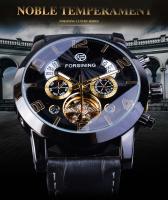 Reloj De Mezclilla Forsining Para Hombre Lujo Automático Mecánico Estilo Casual Mostrador Multifuncional Negro Dorado - details 0