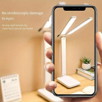 Lámpara De Escritorio Recargable Doble Cabeza Protección Para Los Ojos Plegable Para Estudio Dormitorio Lectura Oficina Con Luz LED Ajustable - details 3