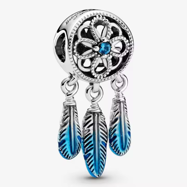 Pandora Charm de Colgante en Plata de Ley  Atrapasueños Azul，Incluye Caja Original - 1