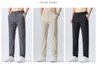 Pantalones Elásticos Suaves Para Hombre Verano Delgados Cintura Ajustable Moda Coreana Slim Casual Formal Trajes Marca Ropa - details 6