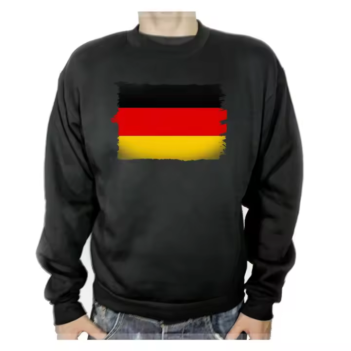 SUDADERA NEGRA ALEMANIA BANDERA NACIONAL adulto poliester algodón sweatshirt berlin frankfurt alpes - 1