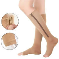 Medias De Compresión Deportivas Para Mujer Con Cierre De Cremallera Soporte Profesional Para Piernas Y Varices Espesas Para Ciclismo - details 2