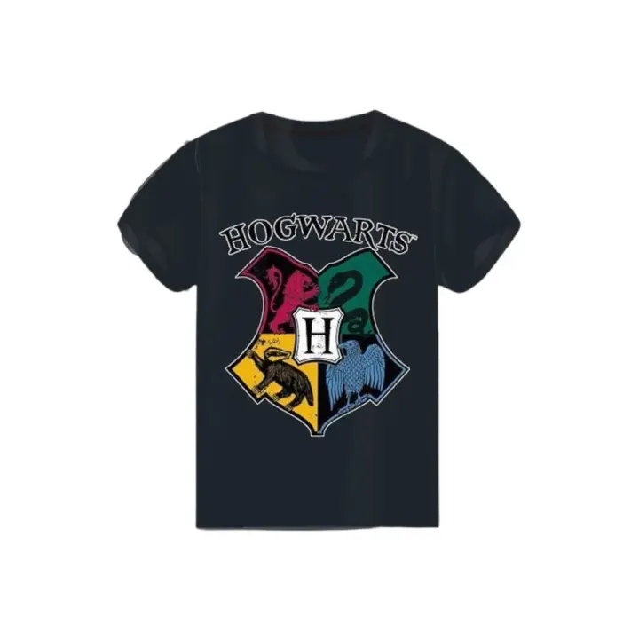 Setino Camiseta Escudo Hogwarts Negra 100% Algodón - 1