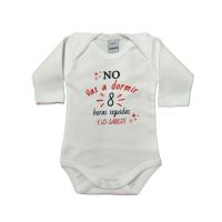 Body ó Babero ó Pack de Body+Babero con frase : " No vas a Dormir 8 Horas Seguidas y lo Sabes " . Regalo RECIÉN Nacidos PAPÁS PRIMERIZOS PADRE MADRE Body BEBÉ - details 0