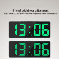 Acrylic/Mirror Digital Alarm Clock Voice Control (Powered By Battery) Table Clock Snooze Night Mode 12/24H Electronic LED Clocks - details 15