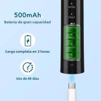 Cepillo De Dientes Eléctrico Sonic Con Timer Inteligente De 2 Minutos 6 Modos De Limpieza Profunda Con 4 Cabezas De Cepillo Recargable Para Adultos - details 6