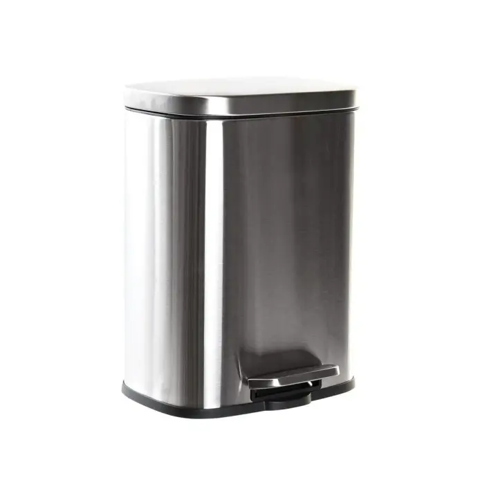 Dcasa Papelera de cocina, baño mate plateada de acero inoxidable de 5 litros - 1