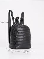 Mochila Mini Para Mujer Suave Acolchada De Plumas Simples Para Viajes Al Aire Libre Y Uso Diario Con Cierre De Cremallera Estilo Casual - details 5