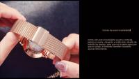 Reloj De Mujer Hannah Martin Con Movimiento Japonés Original Acero Inoxidable Malla Clásico Minimalista Rosado Oro - details 5